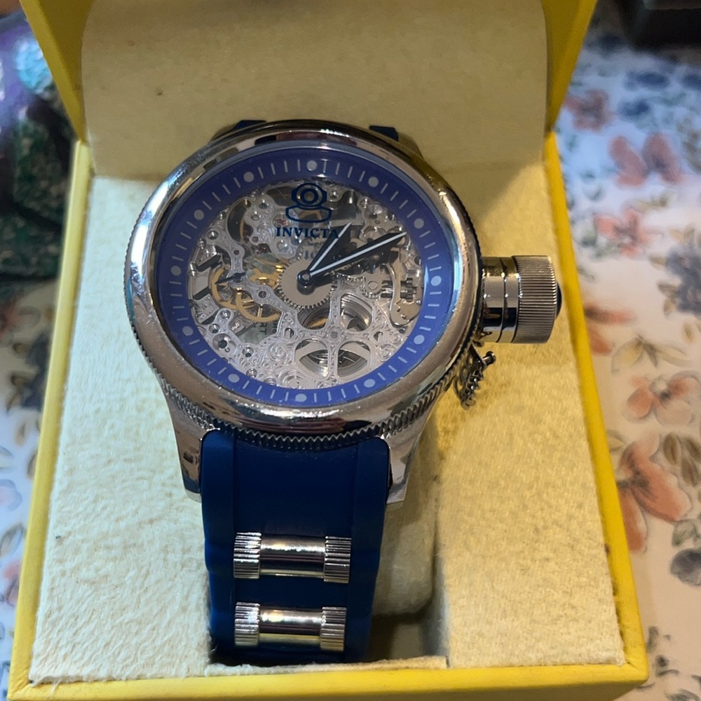 Invicta Russian auto skeleton diver